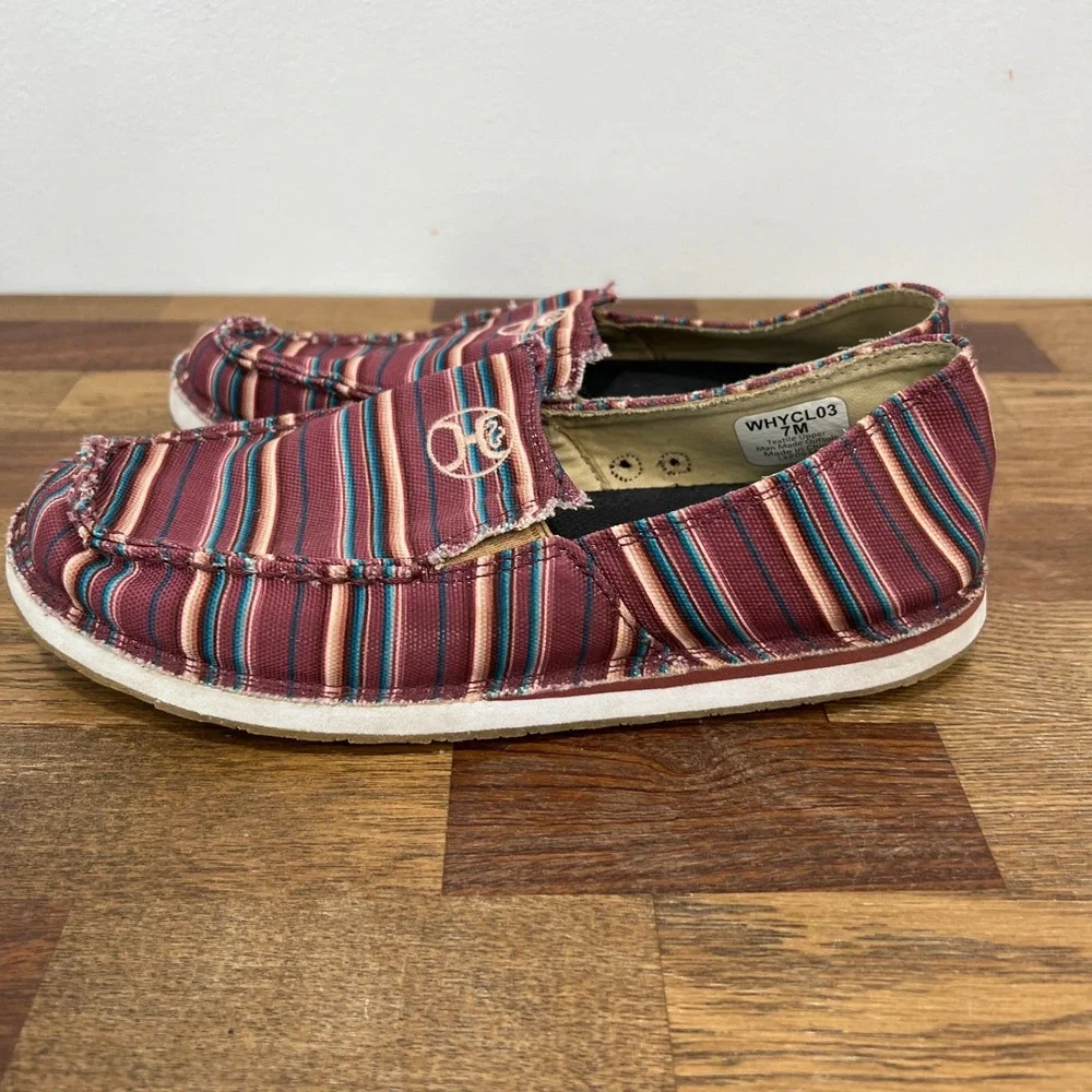 Twisted‎ X Womens Hooey Serape Slip On 7 Canvas Stripe Multicolor Beach Western